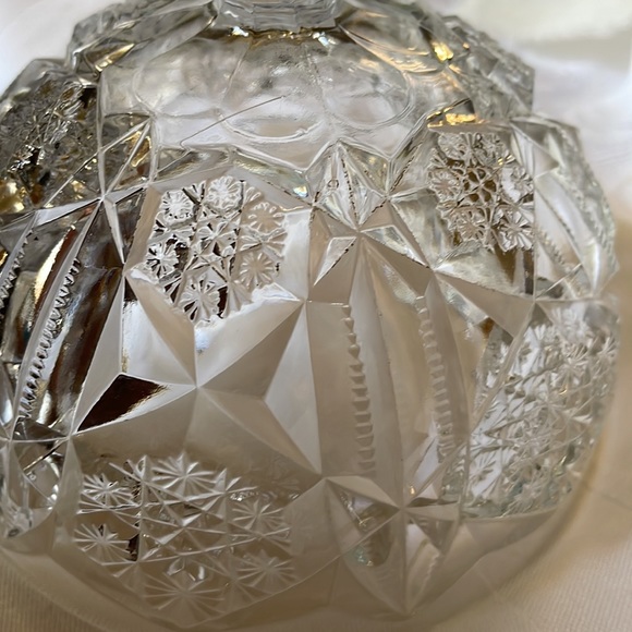 Vintage cut clear glass dome lid part - Picture 6 of 8